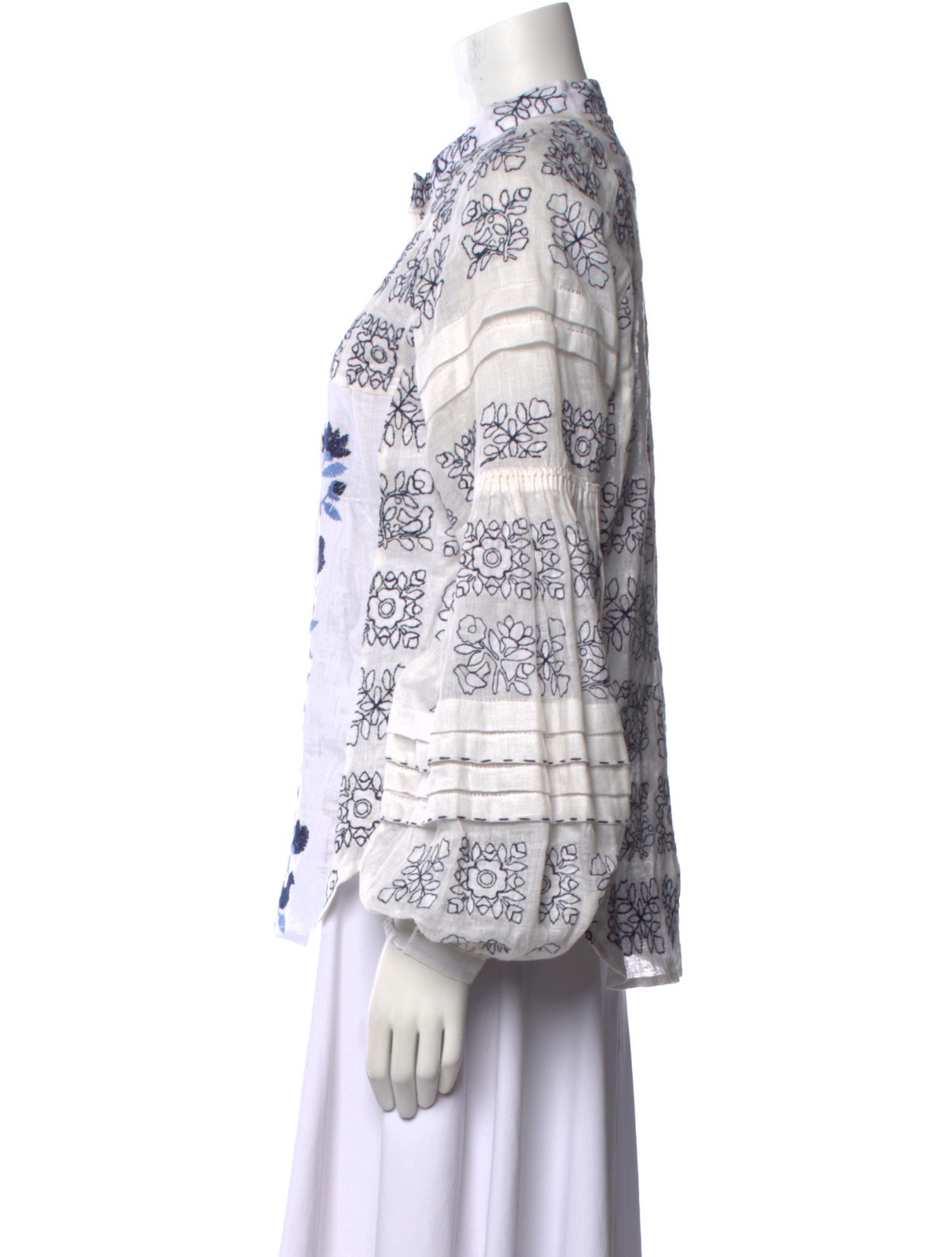 March 11 Linen Printed Button-Up Top