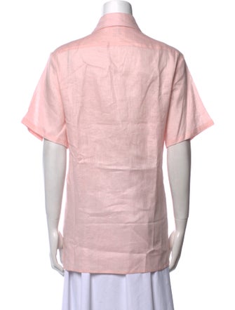 March 11 Linen Printed Button-Up Top