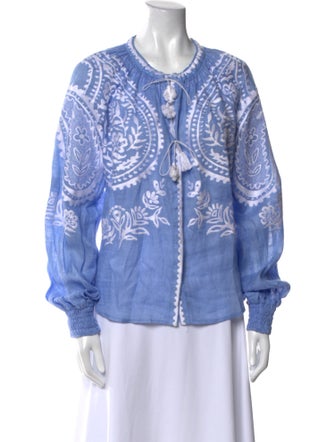 March 11 Linen Printed Blouse