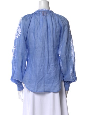 March 11 Linen Printed Blouse