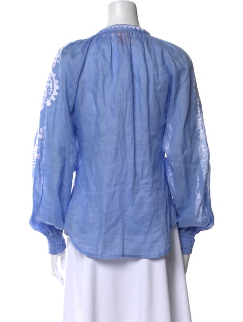 March 11 Linen Printed Blouse