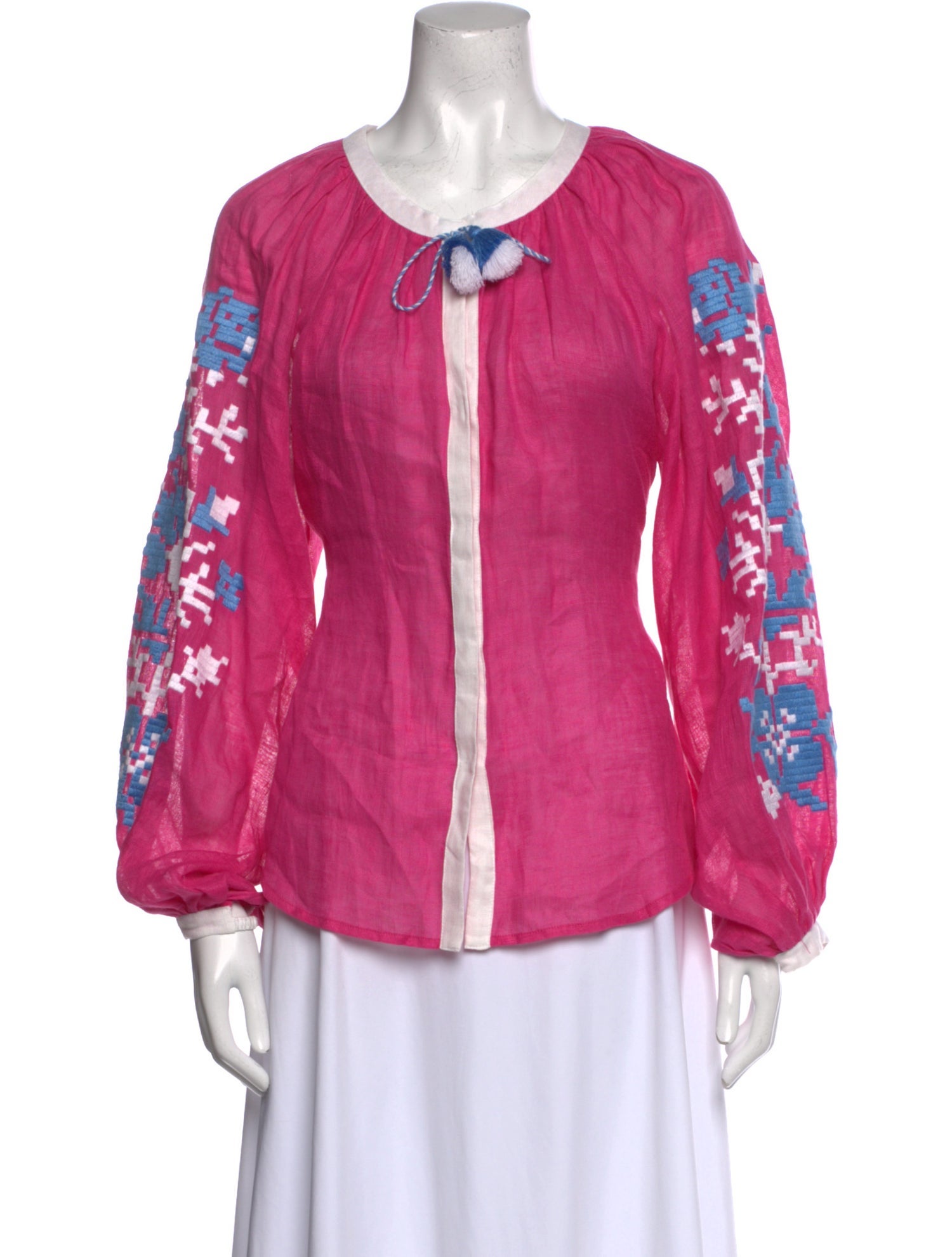 March 11 Linen Printed Blouse