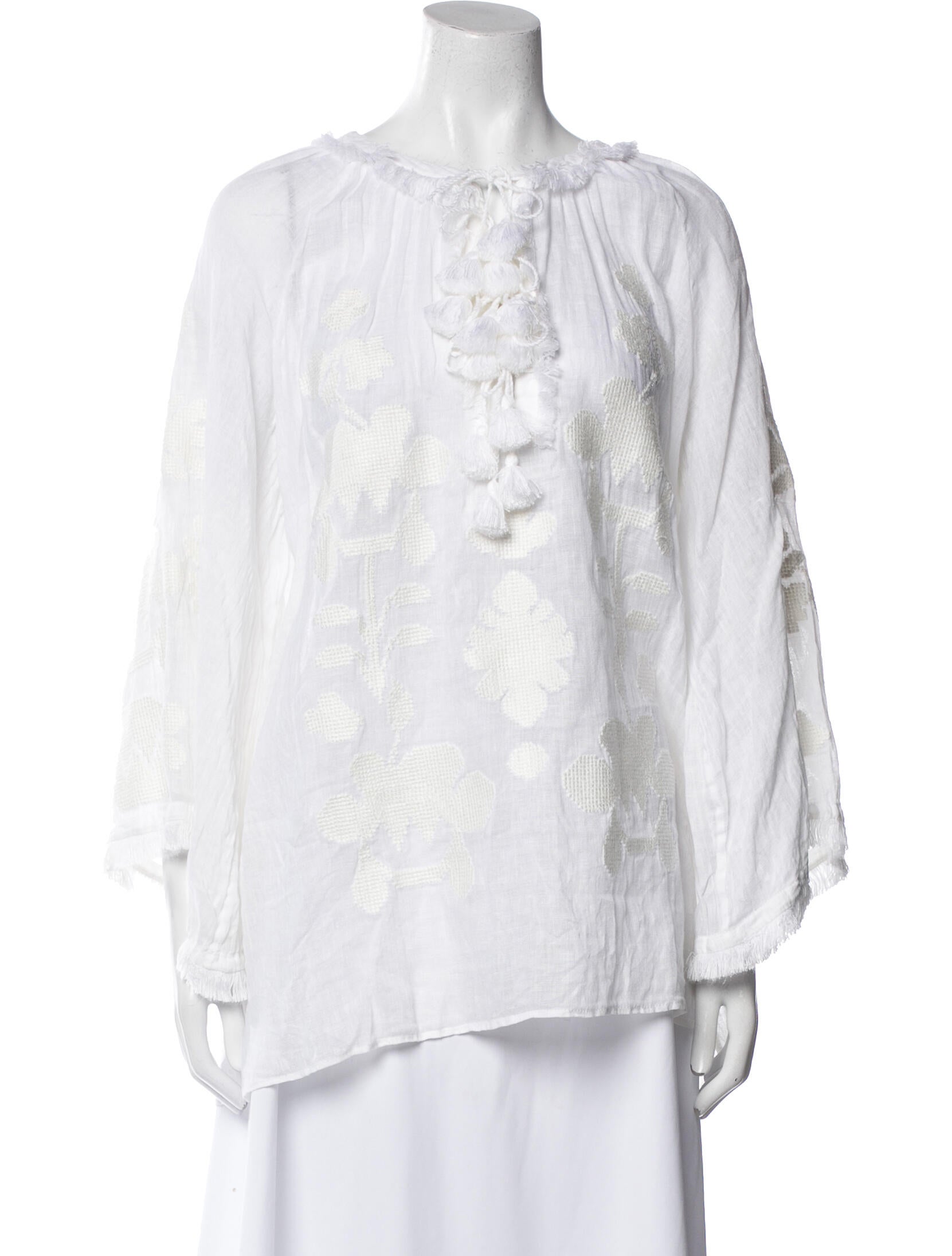 March 11 Linen Bateau Neckline Blouse