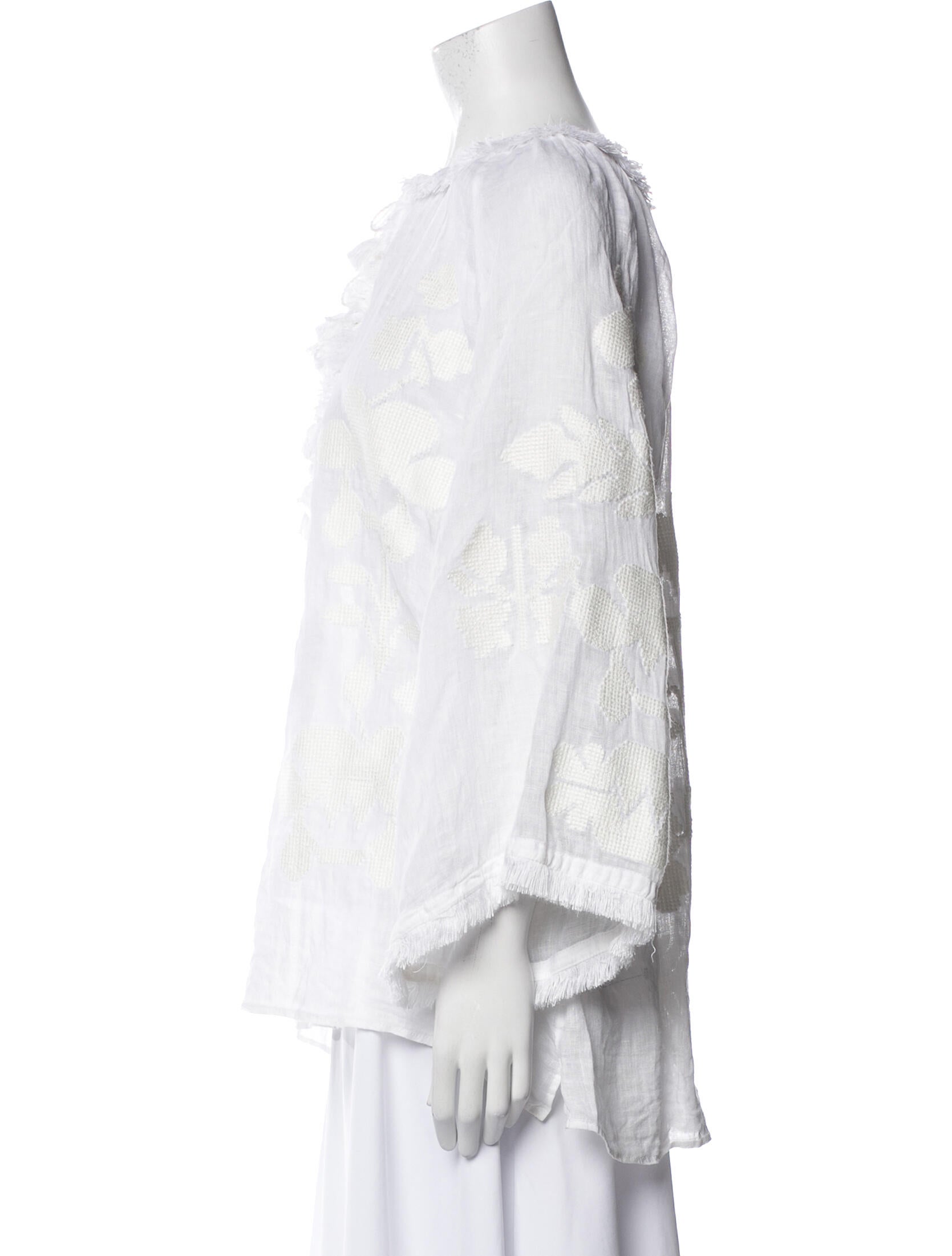 March 11 Linen Bateau Neckline Blouse