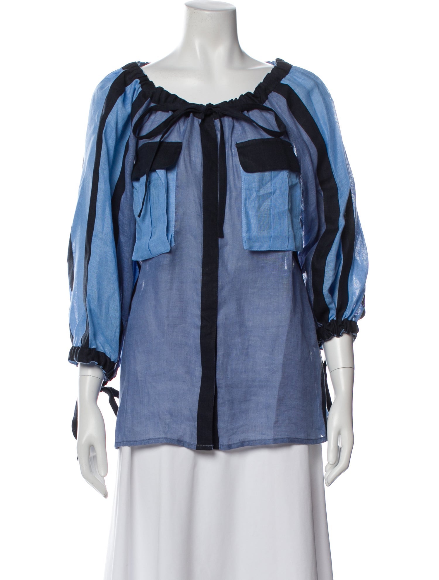 March 11 Linen Striped Blouse