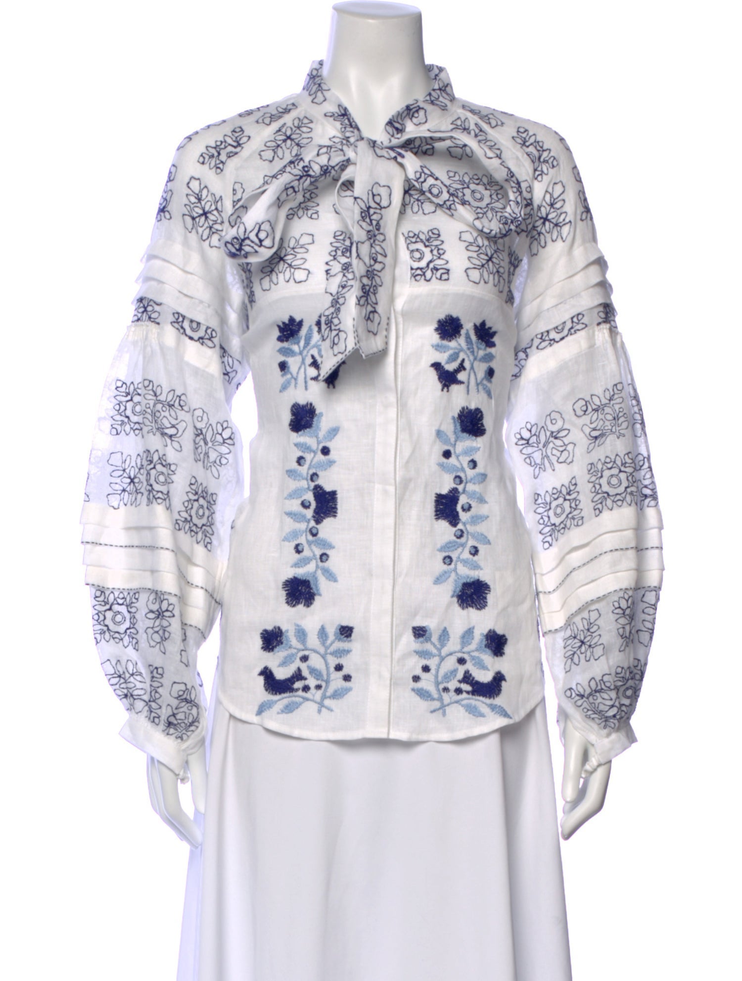 March 11 Linen Floral Print Blouse