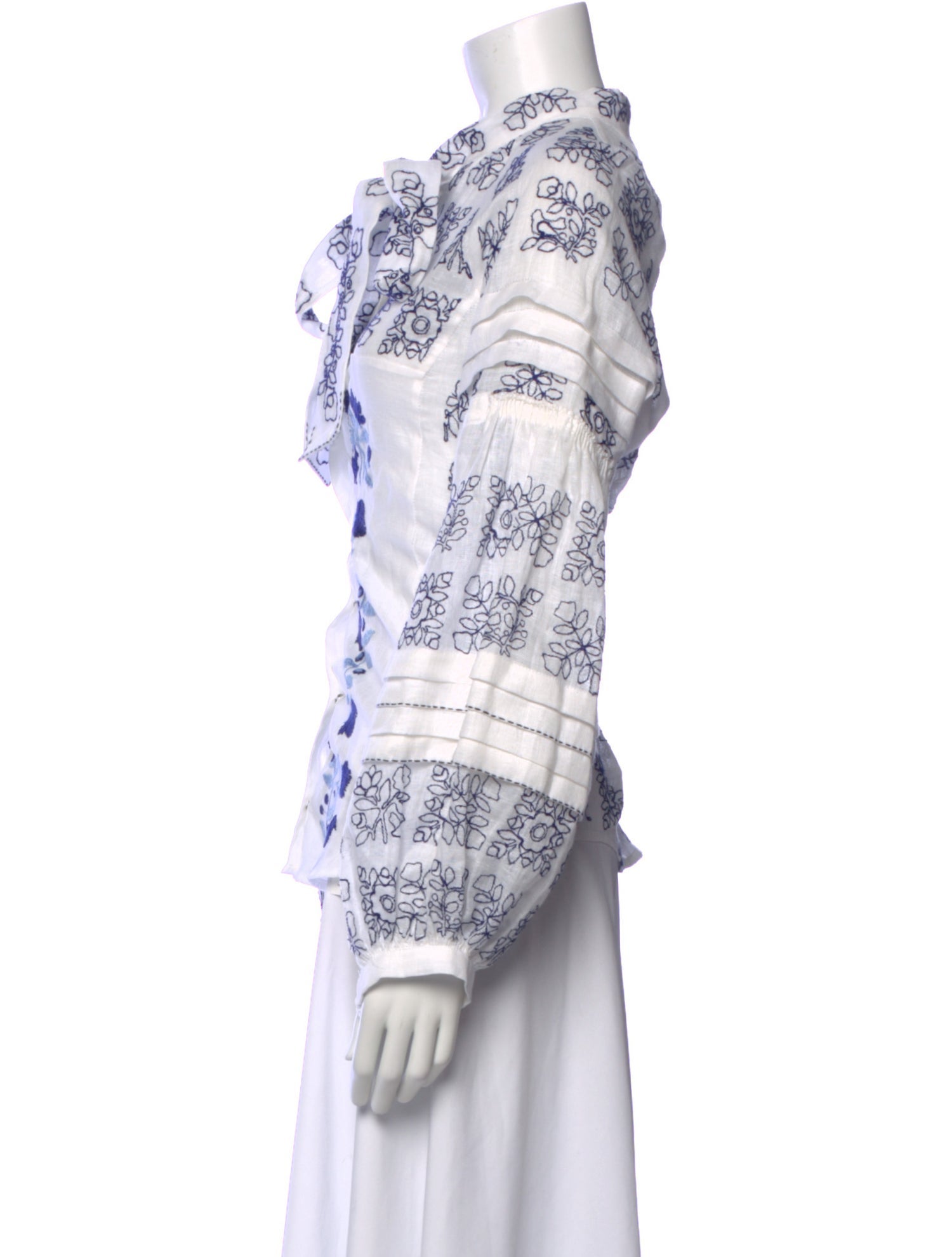 March 11 Linen Floral Print Blouse