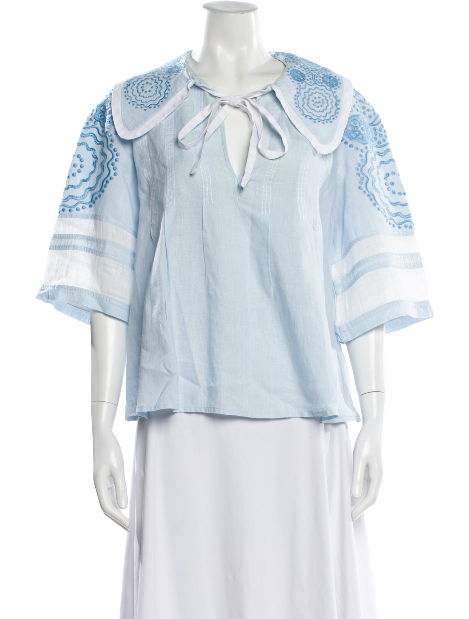 March 11 Linen Printed Blouse