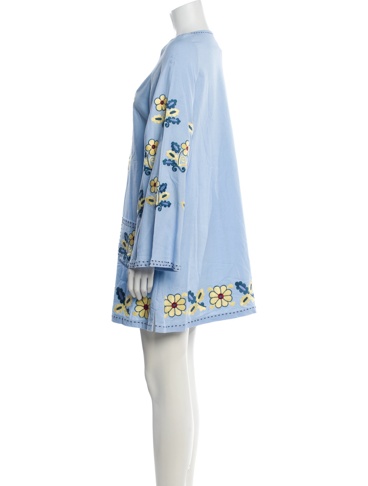 green emerald velvet dress Embroidered Linen Tunic | MARCH11