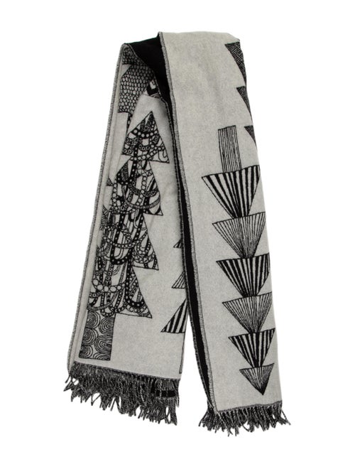 Marimekko Wool Printed Shawl Grey