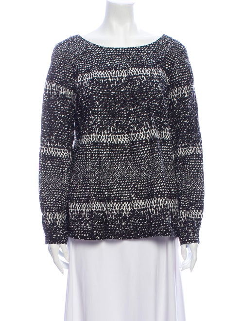 Marimekko Printed Scoop Neck Blouse Black