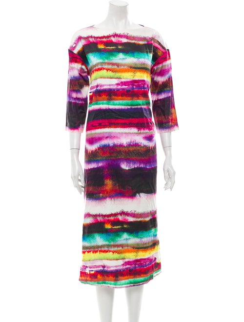 Marimekko Printed Midi Length Dress Purple
