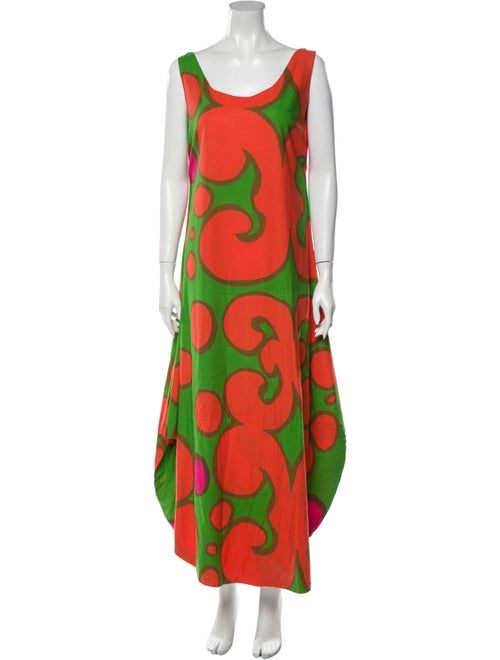 Marimekko Printed Long Dress Orange
