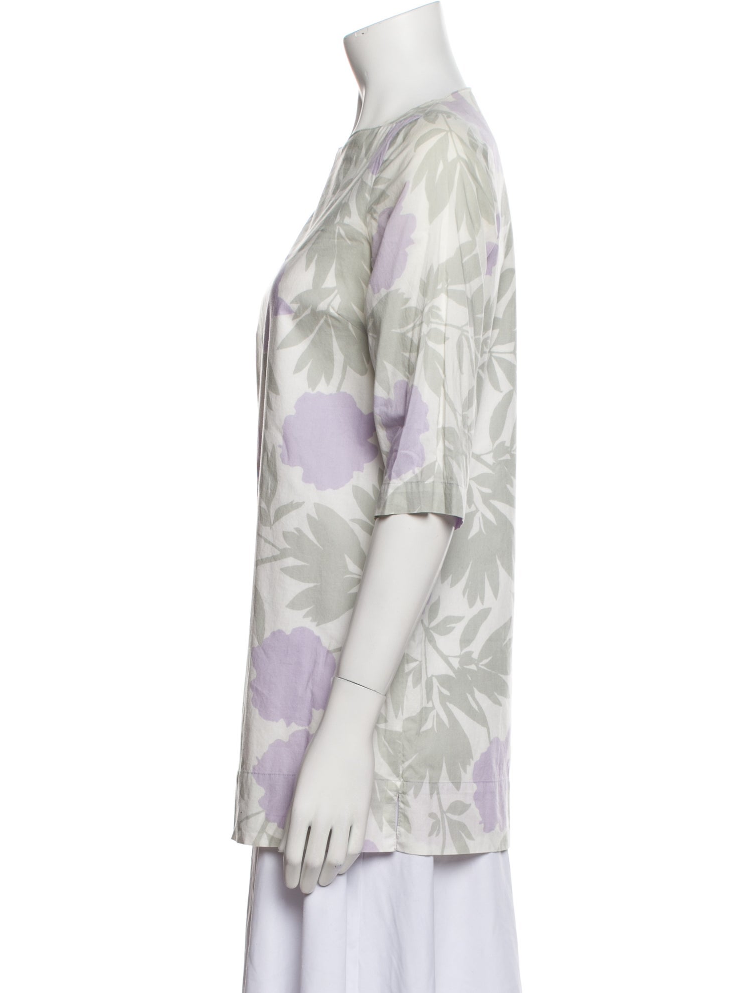 Marimekko Floral Print Bateau Neckline Tunic