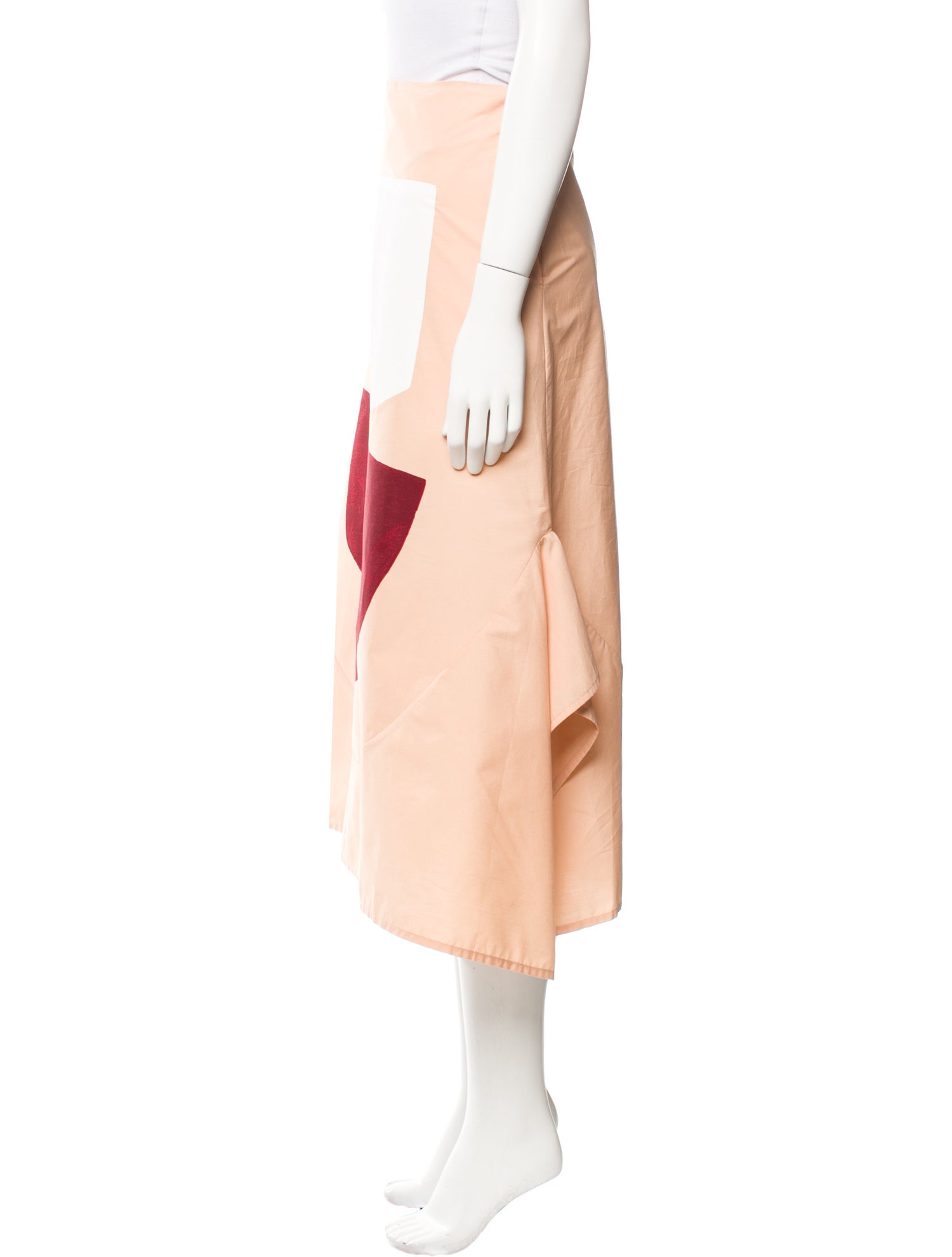 Marimekko Colorblock Pattern Midi Length Skirt