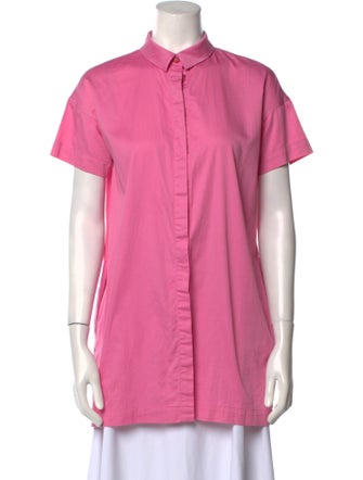 Marimekko Short Sleeve Button-Up Top