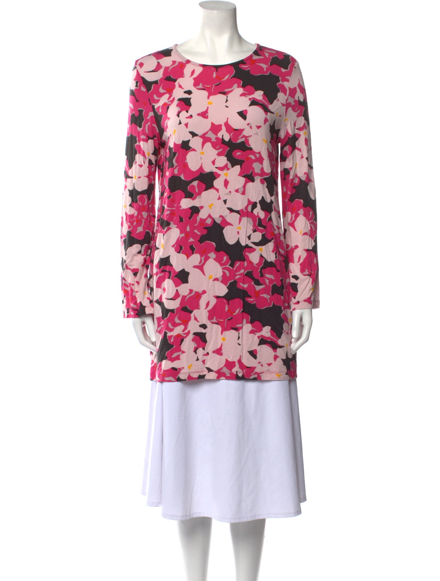 Marimekko Floral Print Bateau Neckline Tunic