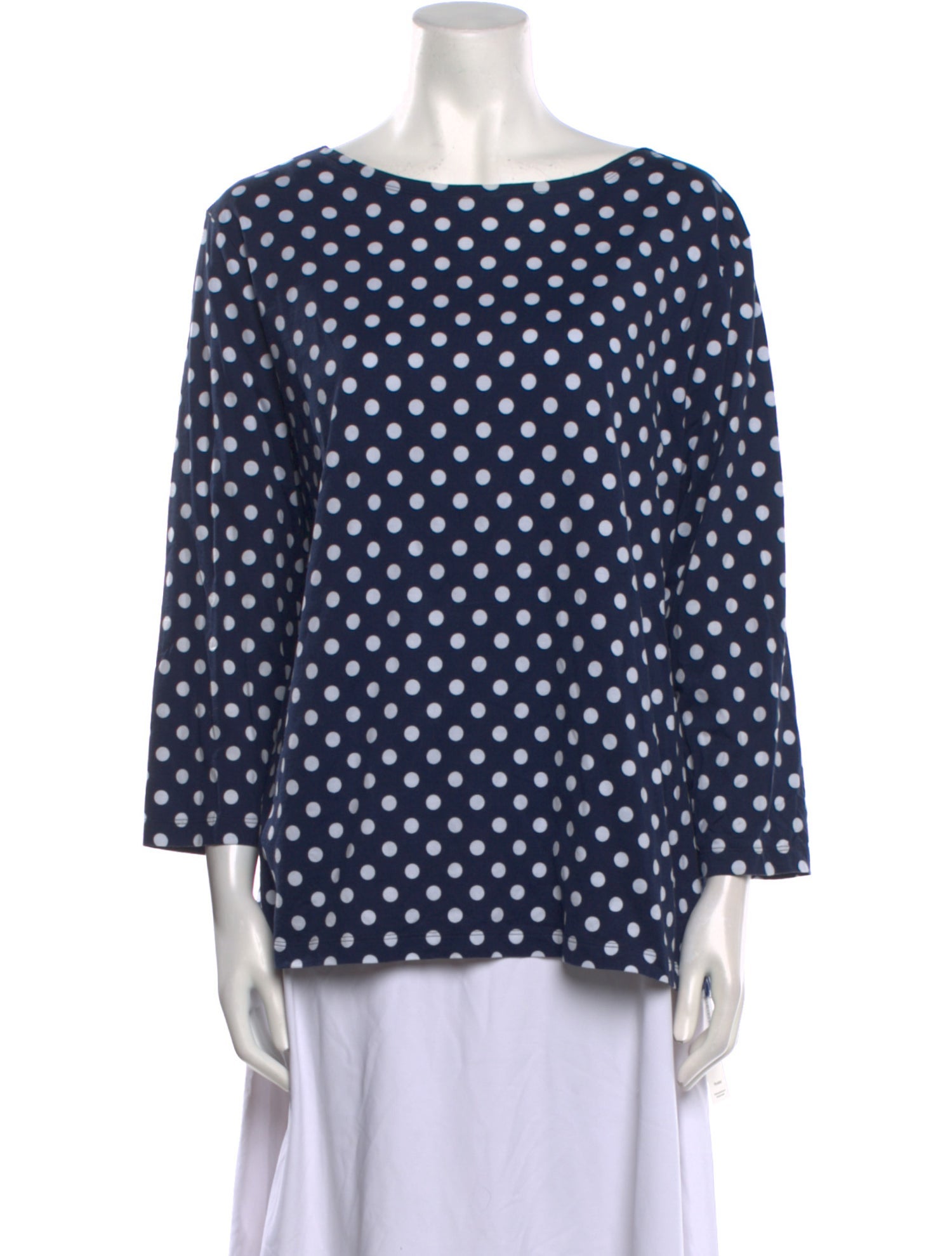 Marimekko Polka Dot Print Bateau Neckline Blouse