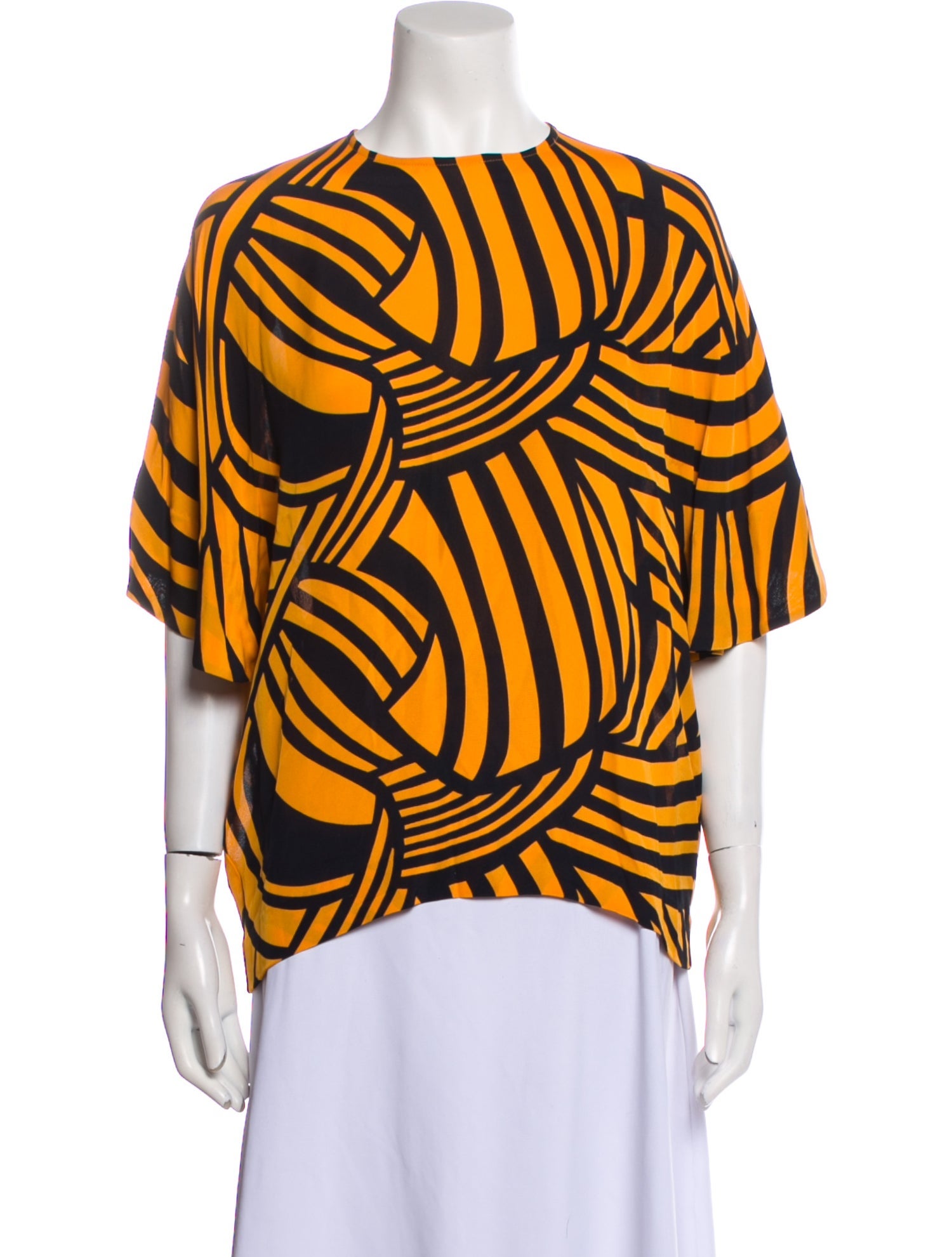Marimekko Printed Bateau Neckline Blouse