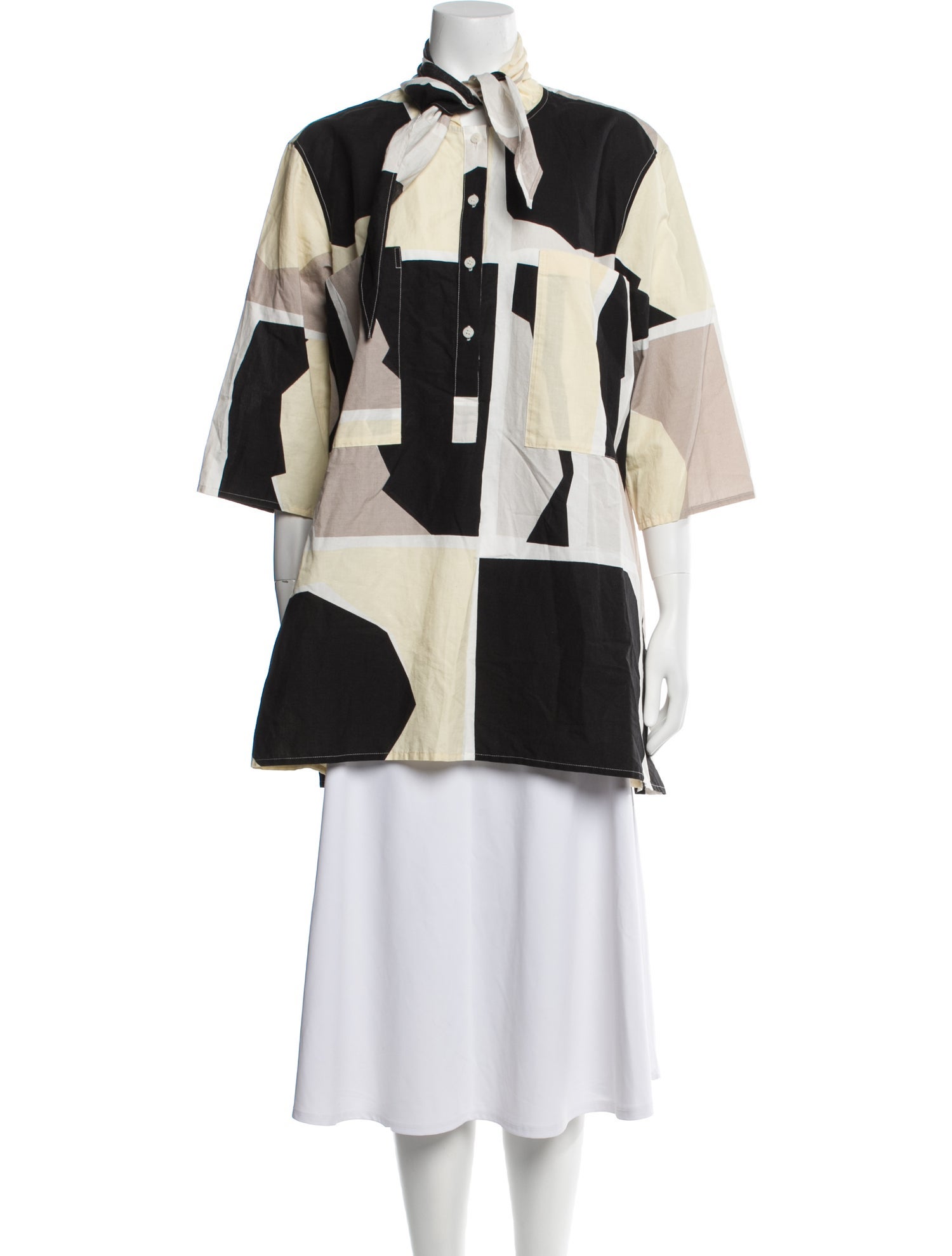 Marimekko Graphic Print Three-Quarter Sleeve Tunic