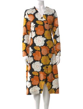 Marimekko Floral Print Midi Length Dress