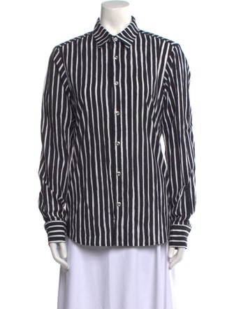 Marimekko Striped Long Sleeve Button-Up Top