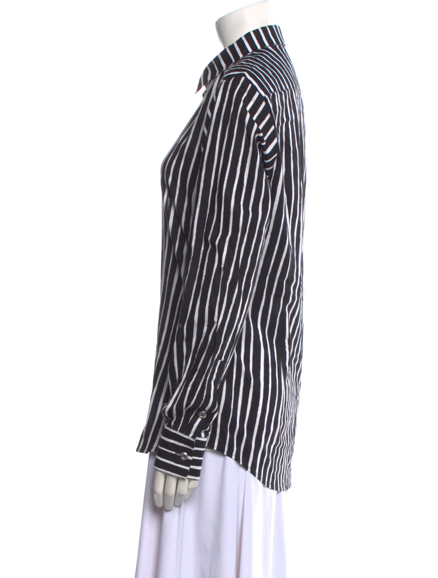 Marimekko Striped Long Sleeve Button-Up Top