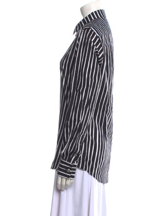 Marimekko Striped Long Sleeve Button-Up Top