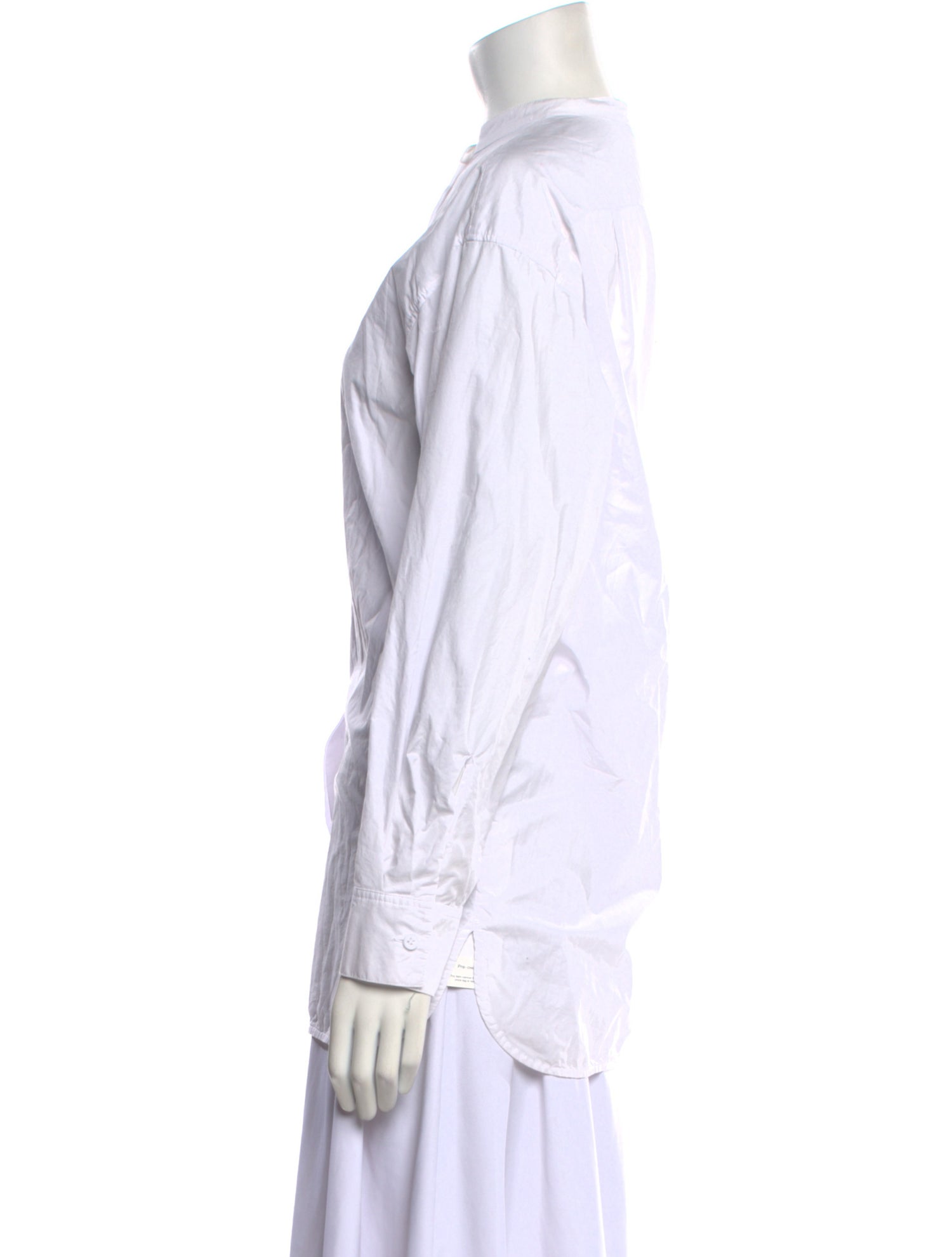 Marimekko Mock Neck Long Sleeve Button-Up Top