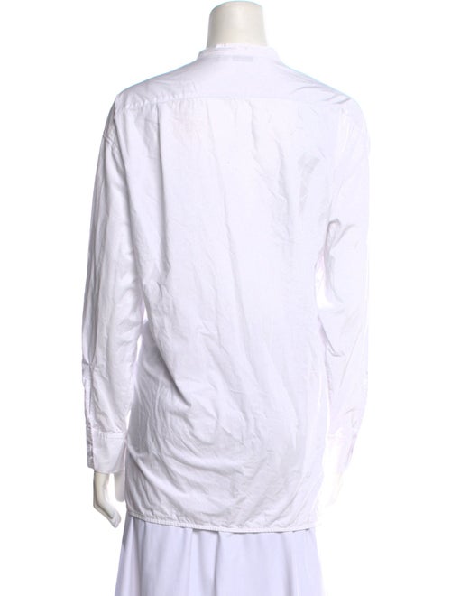 Marimekko Mock Neck Long Sleeve Button-Up Top