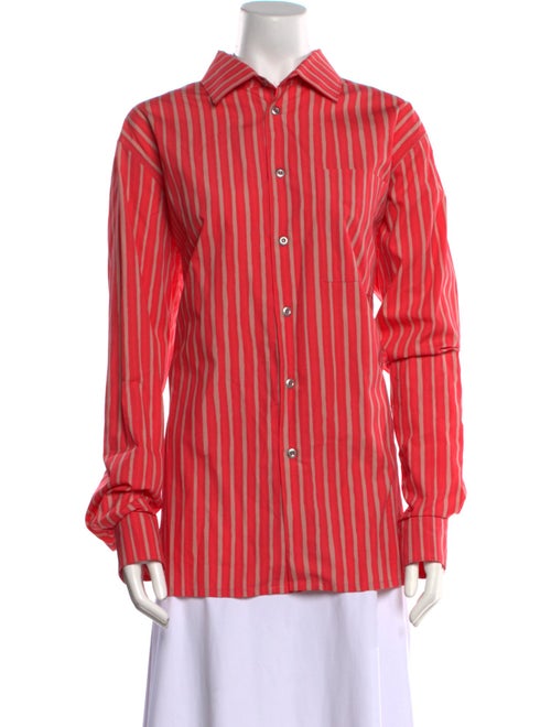 Marimekko Striped Long Sleeve Button-Up Top