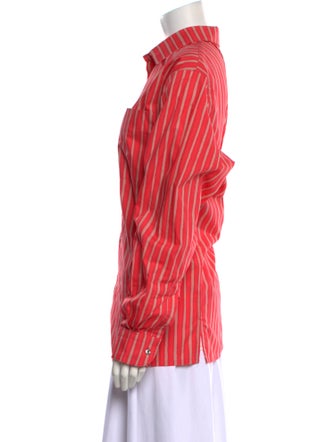 Marimekko Striped Long Sleeve Button-Up Top