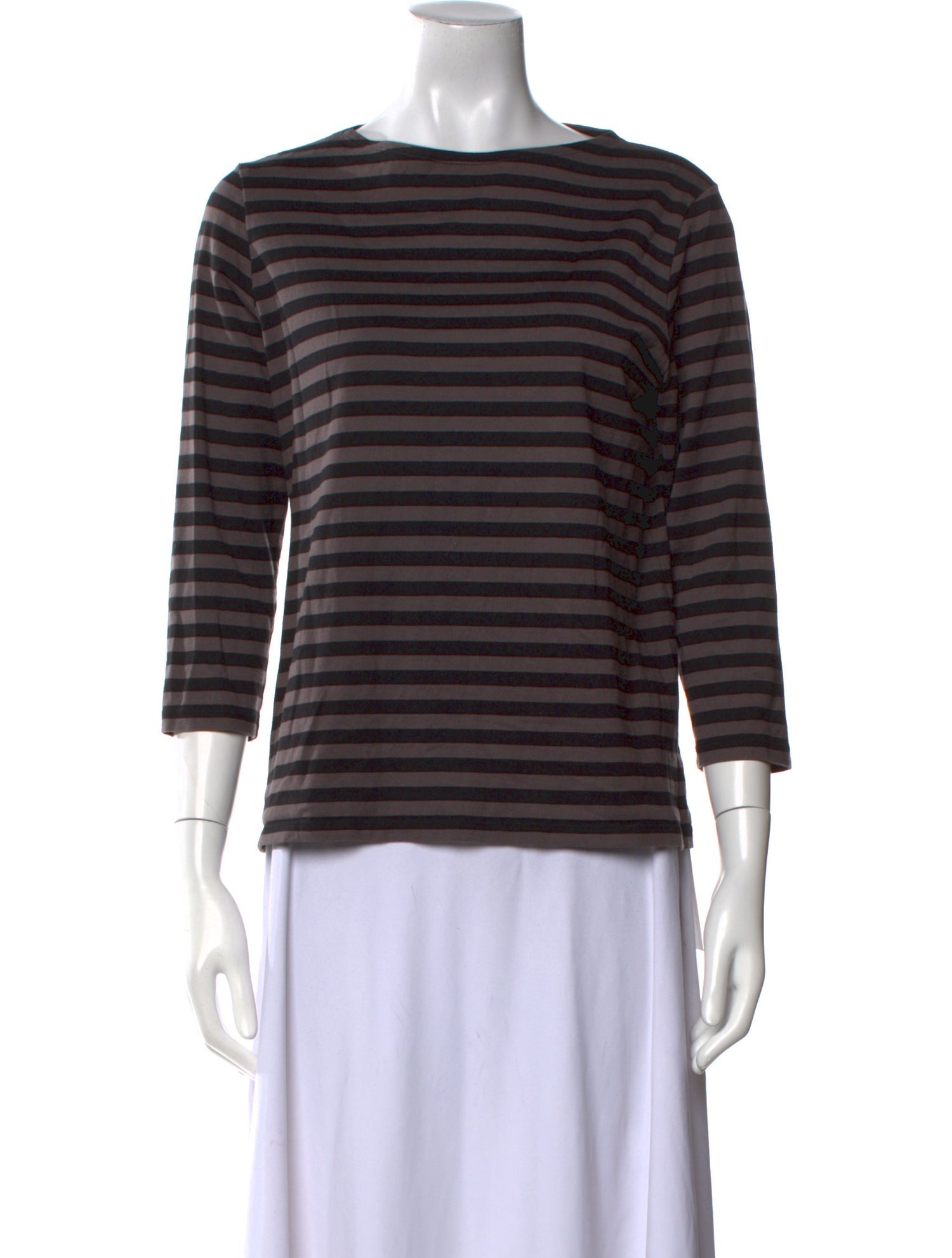Marimekko Striped Bateau Neckline Top