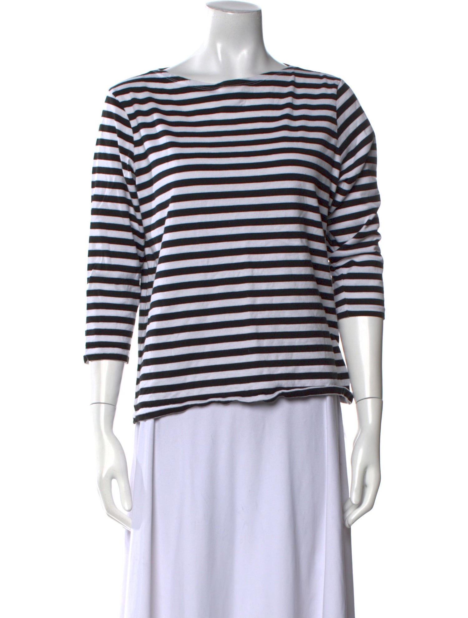 Marimekko Striped Bateau Neckline Top
