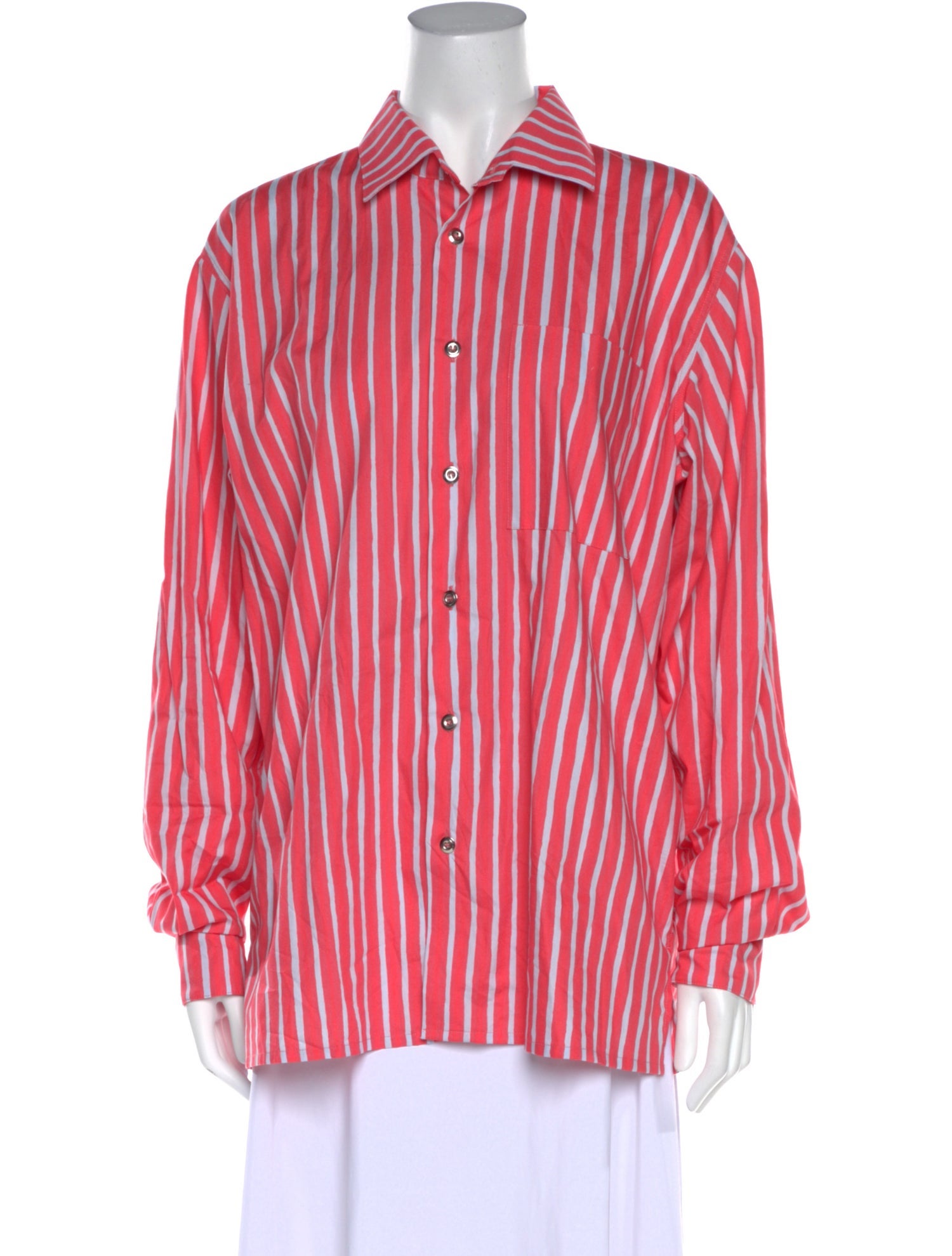 Marimekko Striped Long Sleeve Button-Up Top