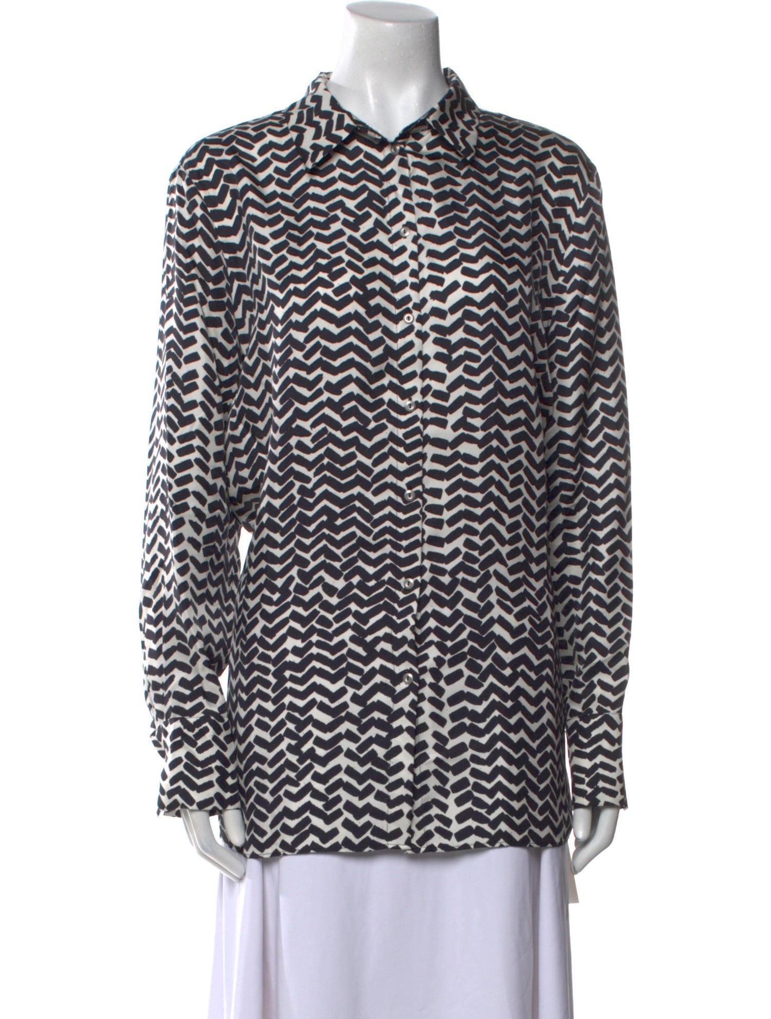 Marimekko Silk Printed Button-Up Top