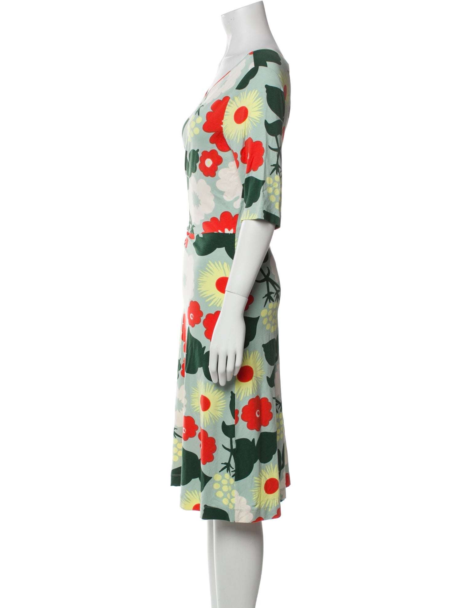 Marimekko Floral Print Knee-Length Dress