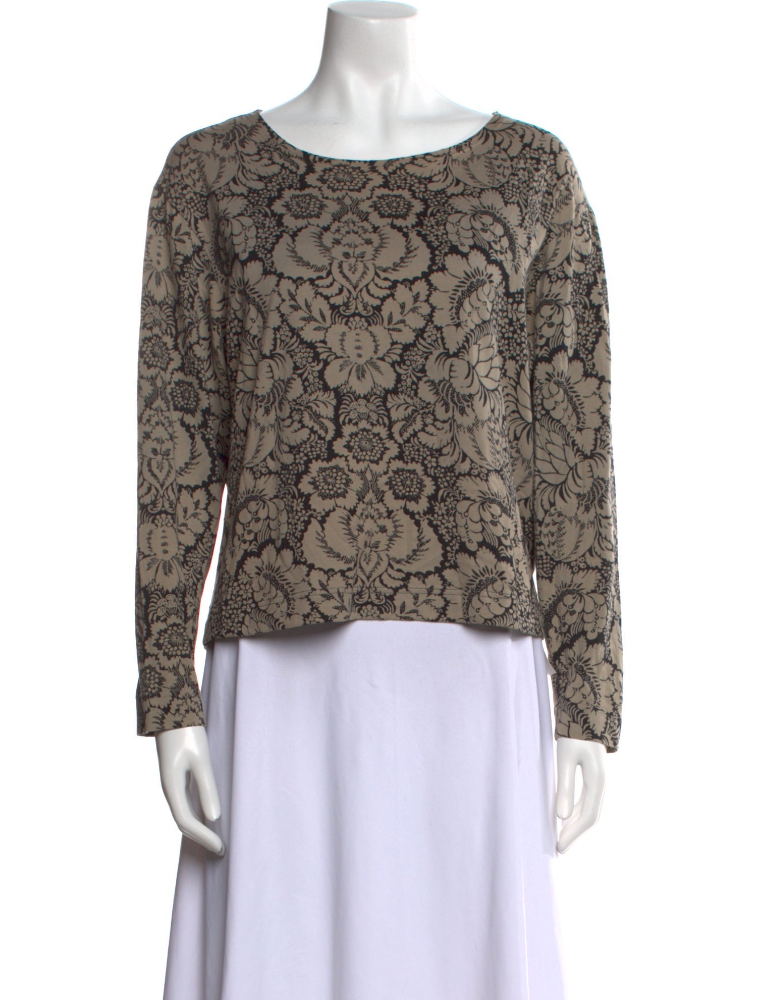 Marimekko Animal Print Bateau Neckline Blouse