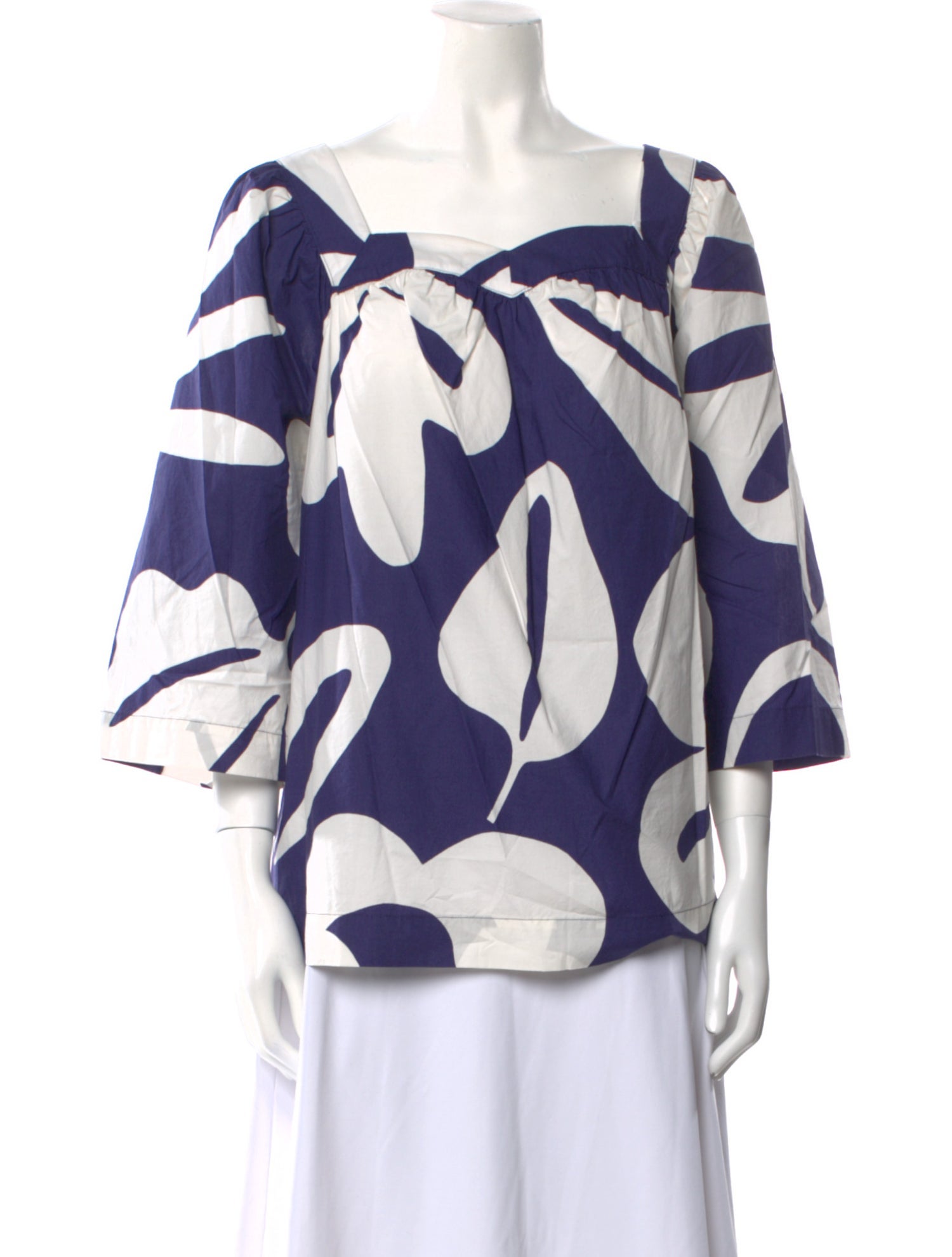 Marimekko Printed Square Neckline Blouse