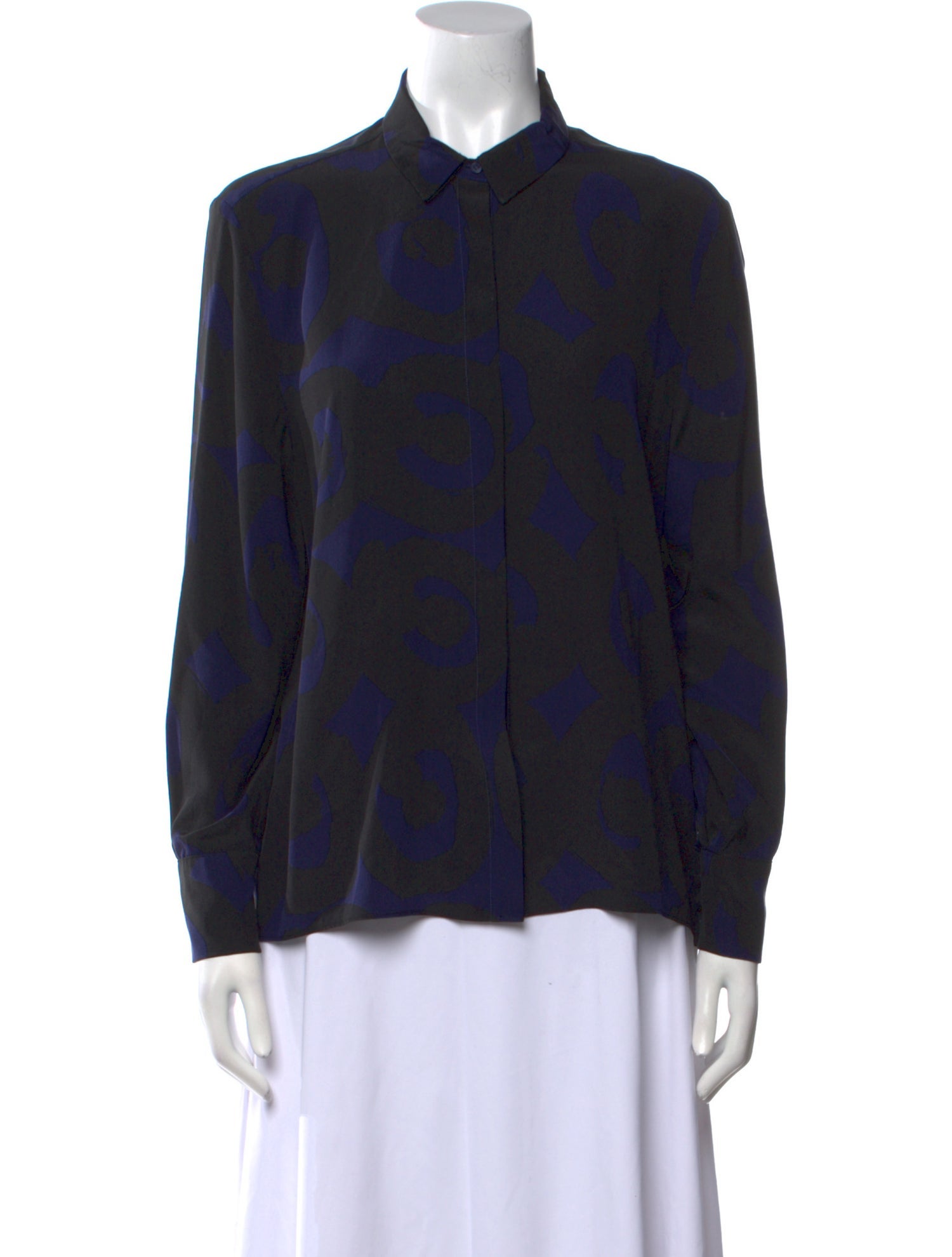 Marimekko Silk Printed Button-Up Top