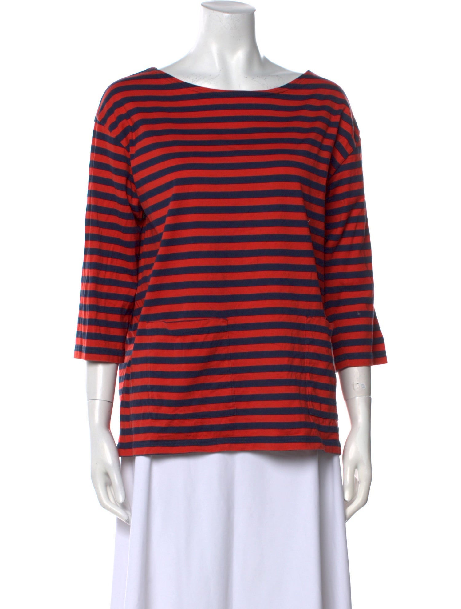 Marimekko Striped Bateau Neckline T-Shirt