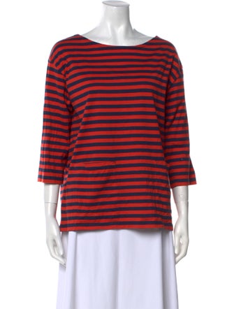 Marimekko Striped Bateau Neckline T-Shirt