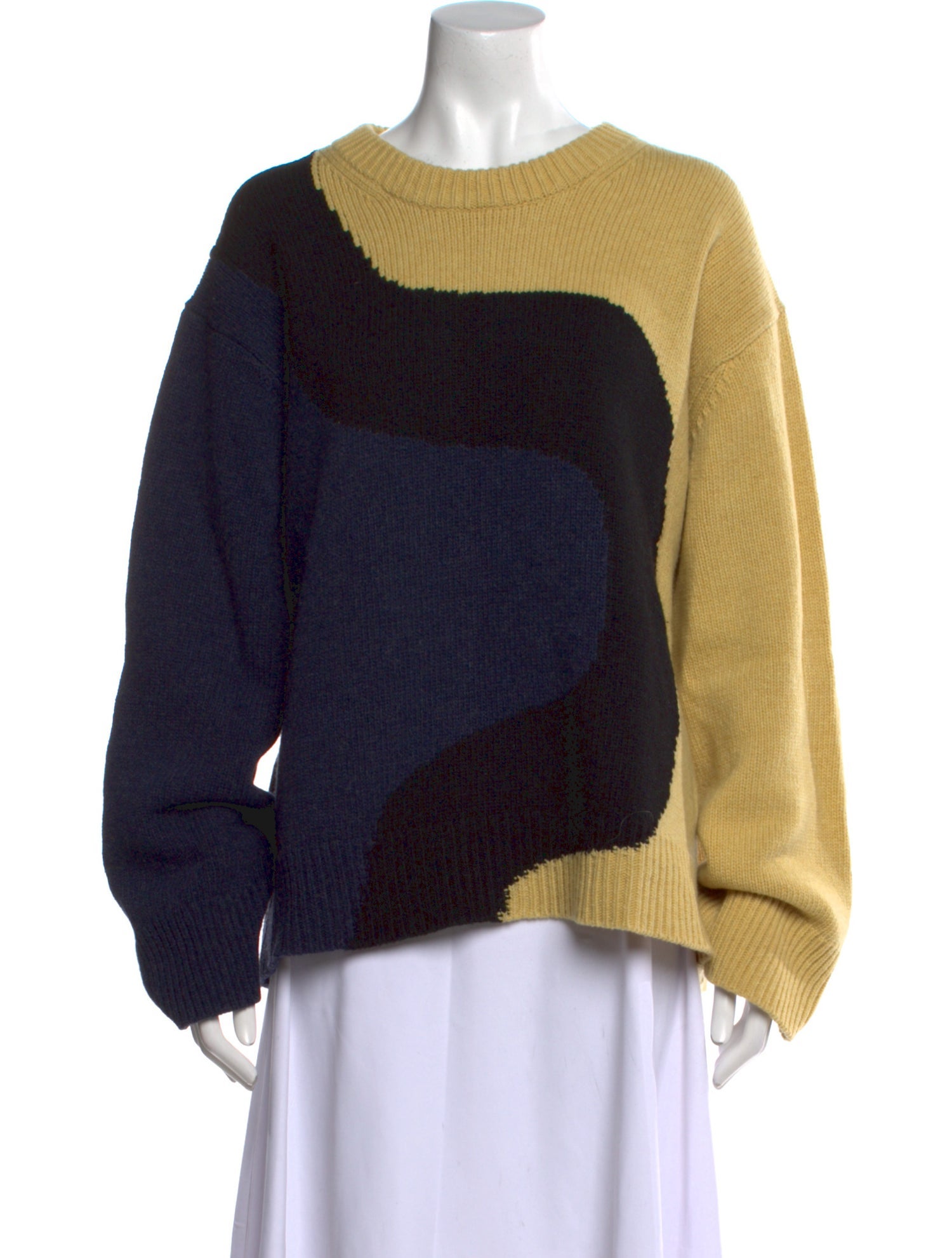 Marimekko Wool Colorblock Pattern Sweater
