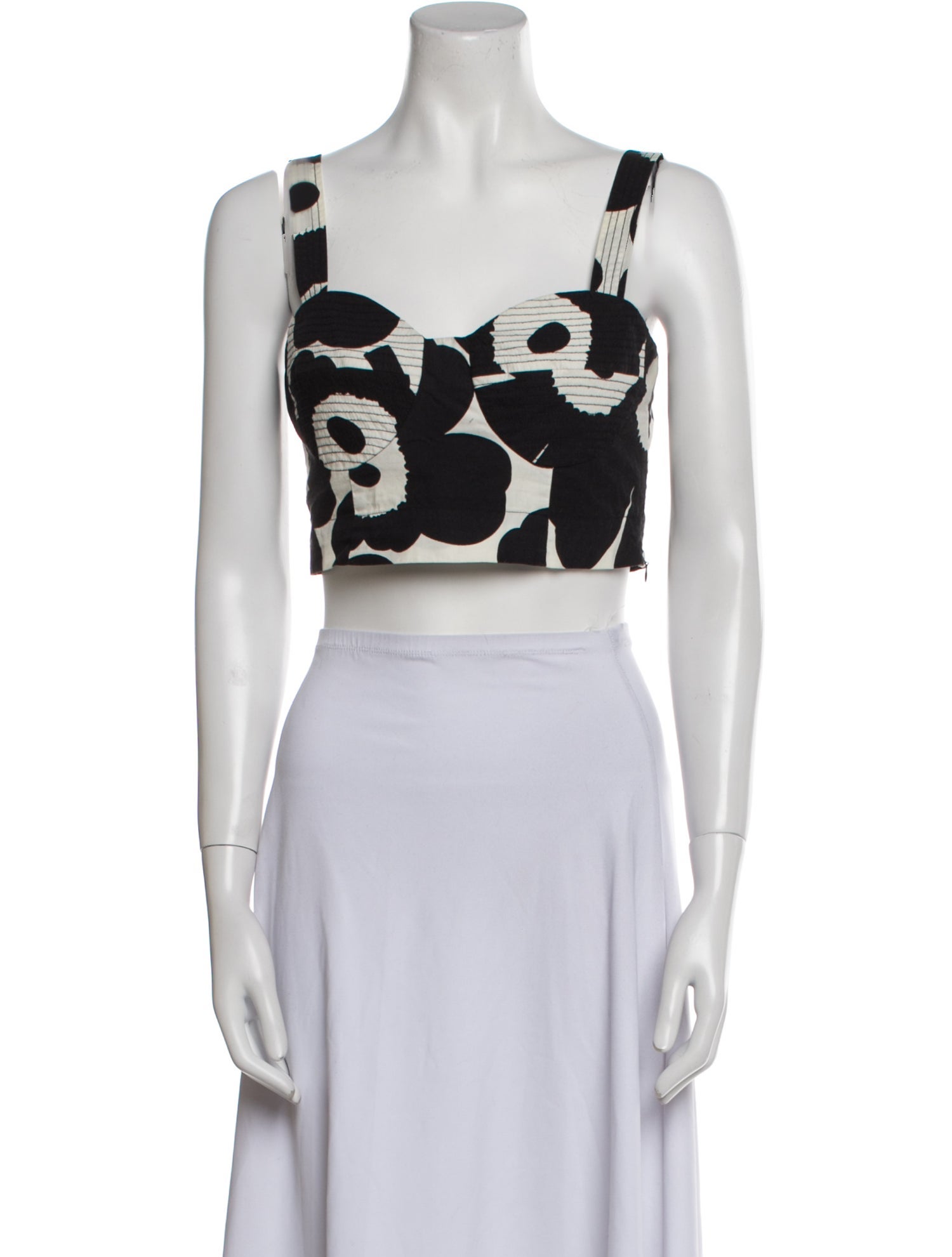 Marimekko Printed Square Neckline Crop Top