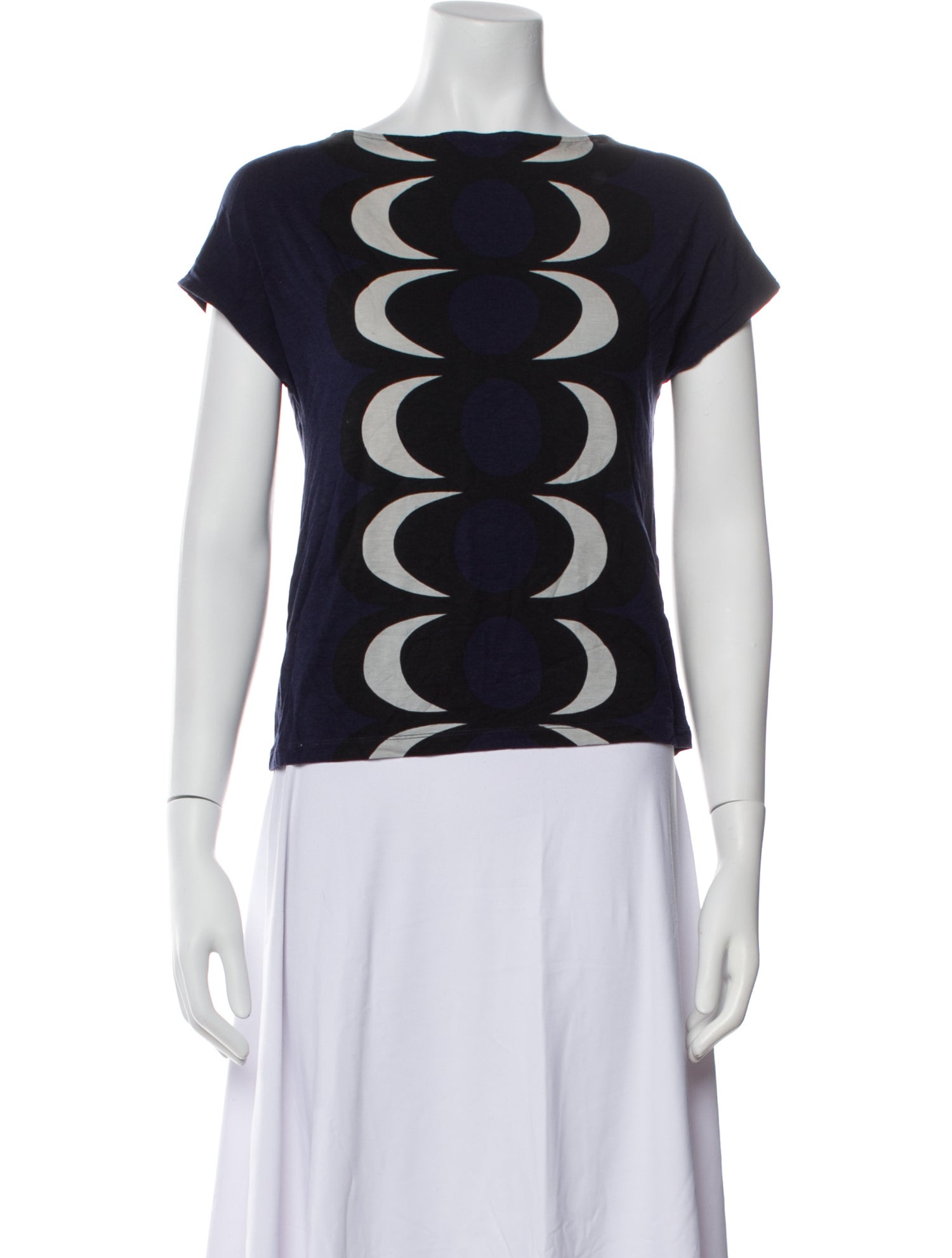 Marimekko Printed Bateau Neckline T-Shirt