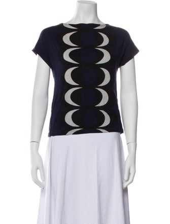 Marimekko Printed Bateau Neckline T-Shirt