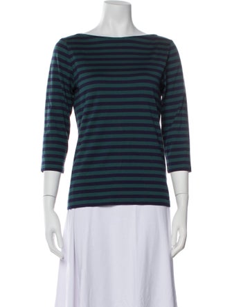 Marimekko Striped Bateau Neckline Top