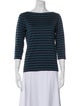 Marimekko Striped Bateau Neckline Top