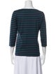 Marimekko Striped Bateau Neckline Top