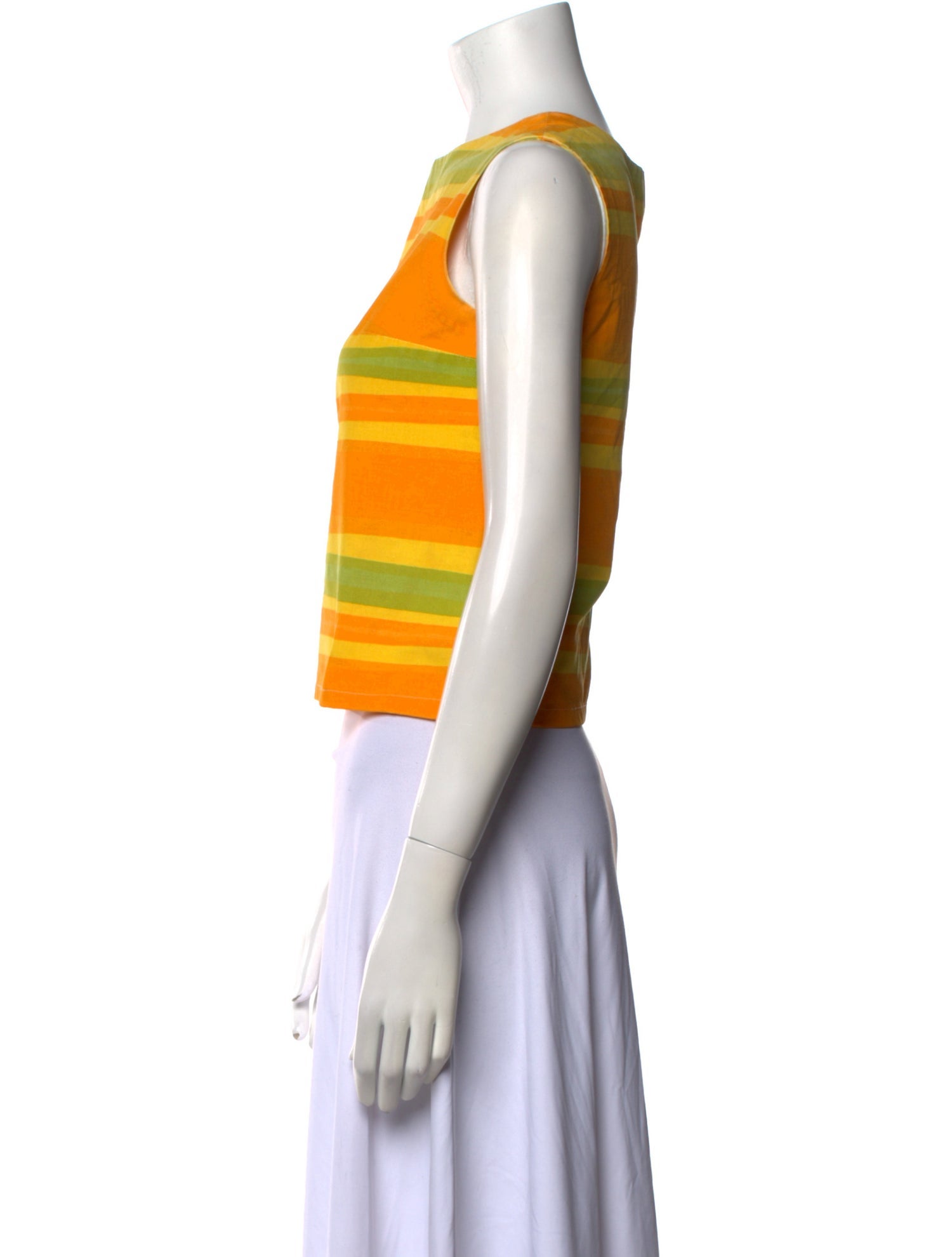 Marimekko Striped Scoop Neck Crop Top